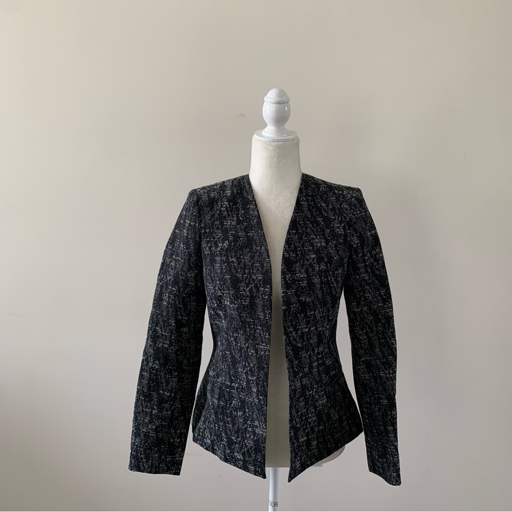 Calvin Klein Black Blazer Tailored Open Front - Size 4P